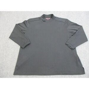 Tommy Bahama Shirt Mens 2XL Black Long Sleeve Mock Neck 18 Golf TB18 Logo Tee